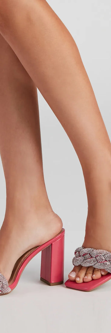 Stole My Heart Rhinestone Mules