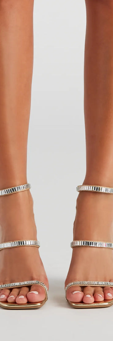 Star Studded Rhinestone Strap Heels