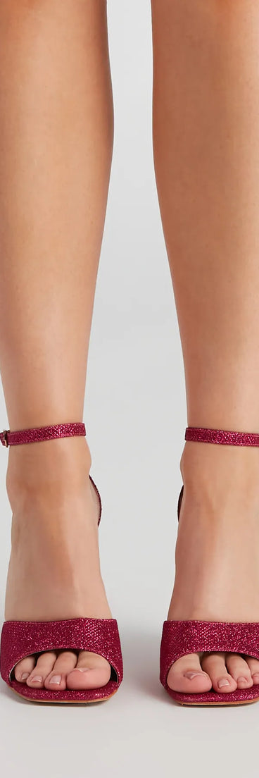 Own This Shine Glitter Block Heels