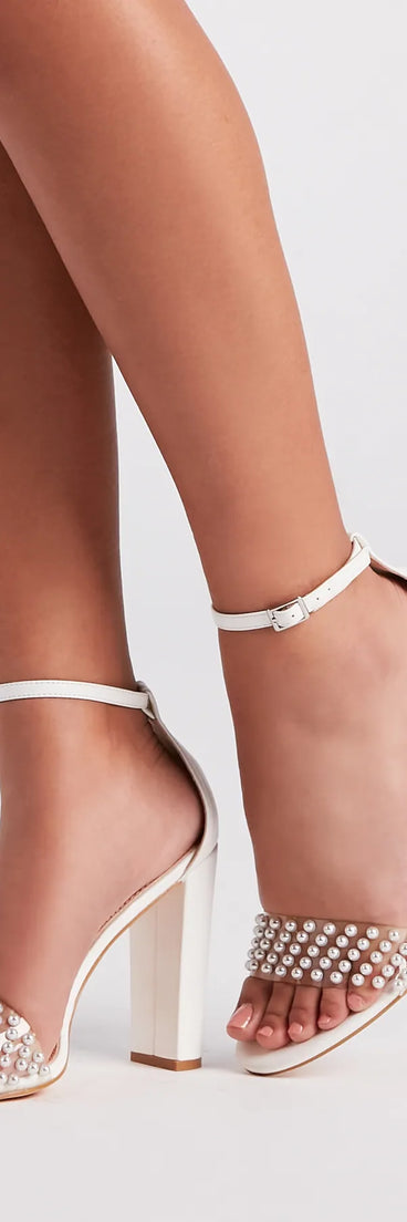 Sweet Dream Faux Pearl Block Heels