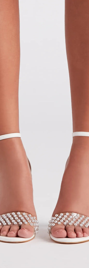 Sweet Dream Faux Pearl Block Heels
