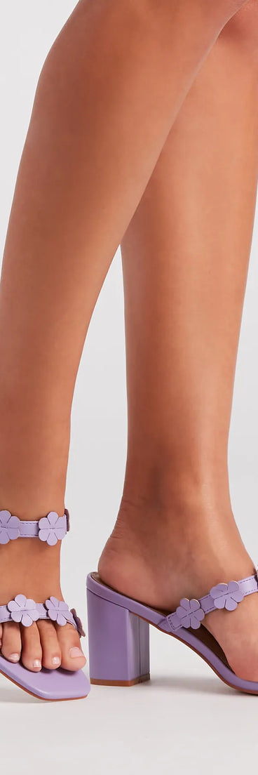 In Spring Floral Block Heel Mules