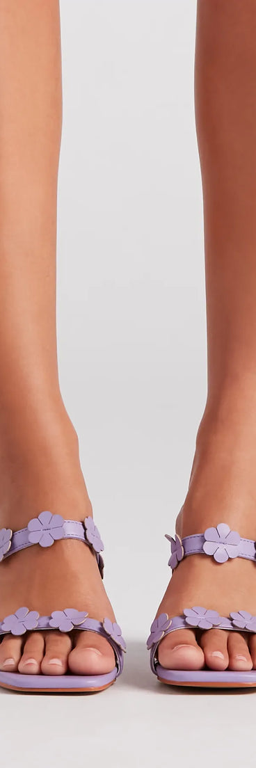 In Spring Floral Block Heel Mules