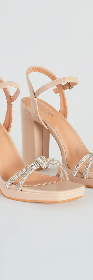 Ready Or Knot Rhinestone Platform Heels