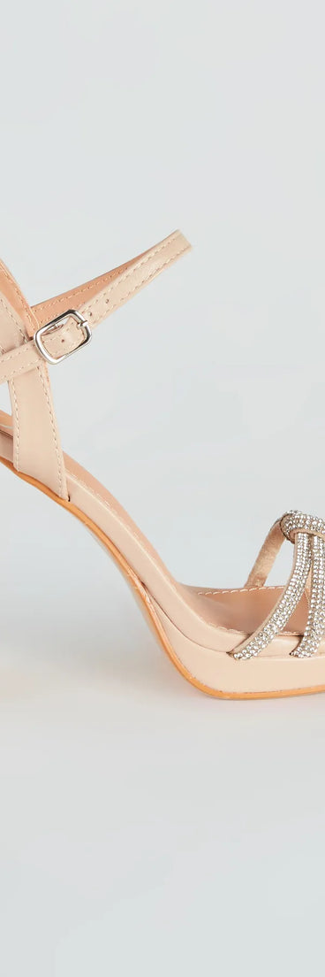 Ready Or Knot Rhinestone Platform Heels