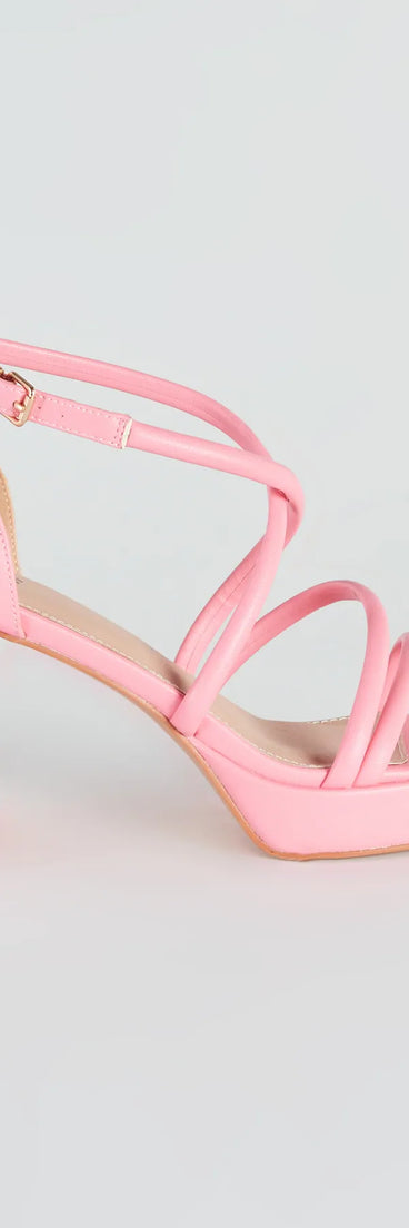 All Crossed Up Strappy Block Heels