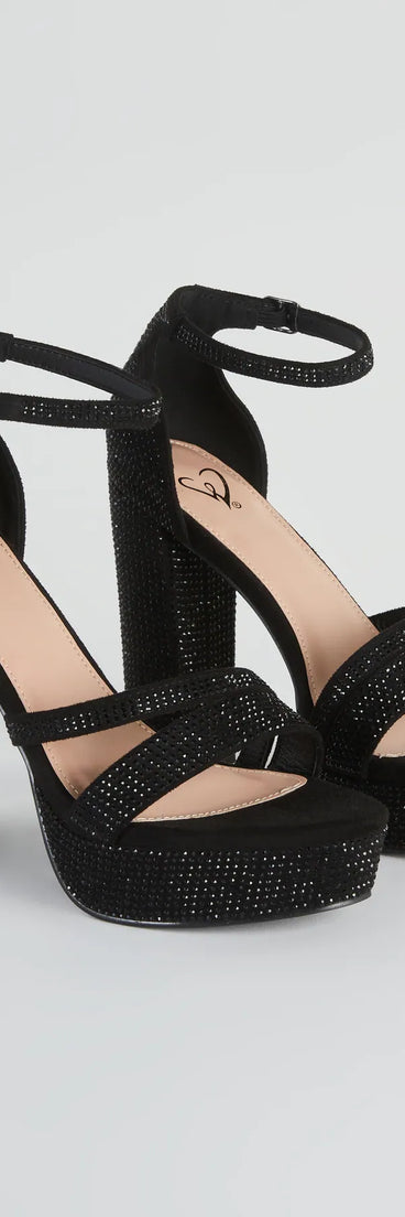 Glitzy Status Rhinestone Platform Heels