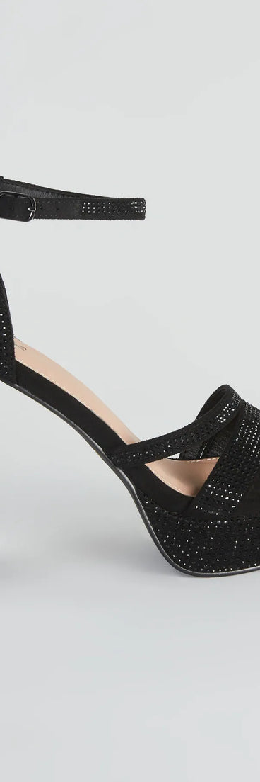 Glitzy Status Rhinestone Platform Heels