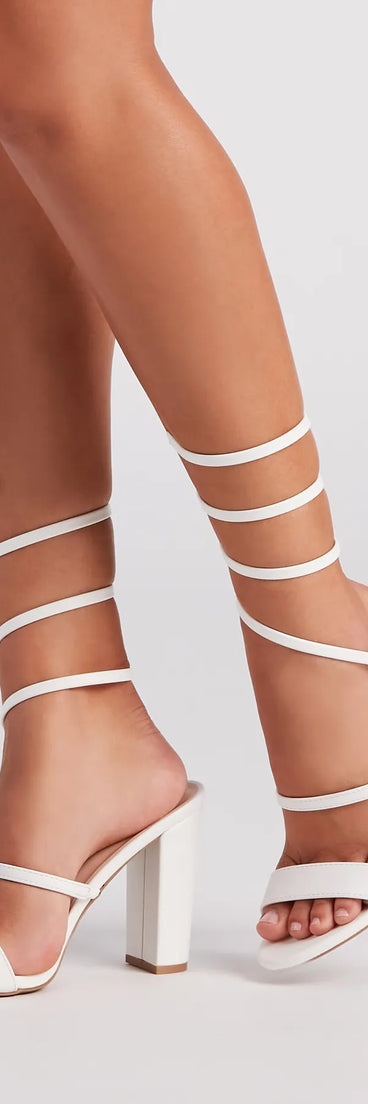 Turn It Up Spiral Strap Block Heels