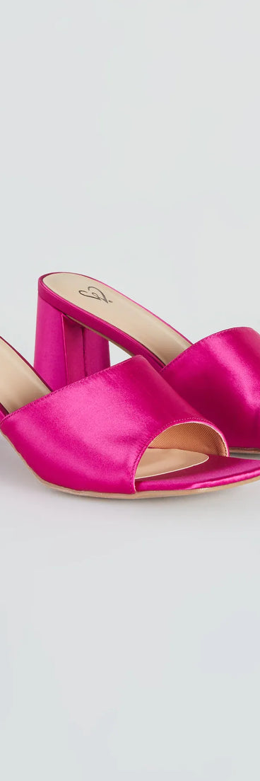 Let's Party Satin Low-Heel Mules