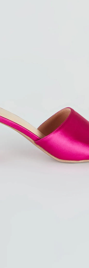 Let's Party Satin Low-Heel Mules