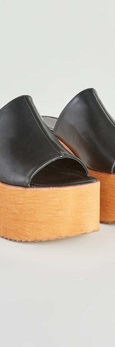 Pleasure's All Mine Wooden Platform Mules