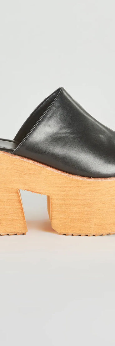 Pleasure's All Mine Wooden Platform Mules