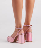 Just Like That Chrome Platform Heels