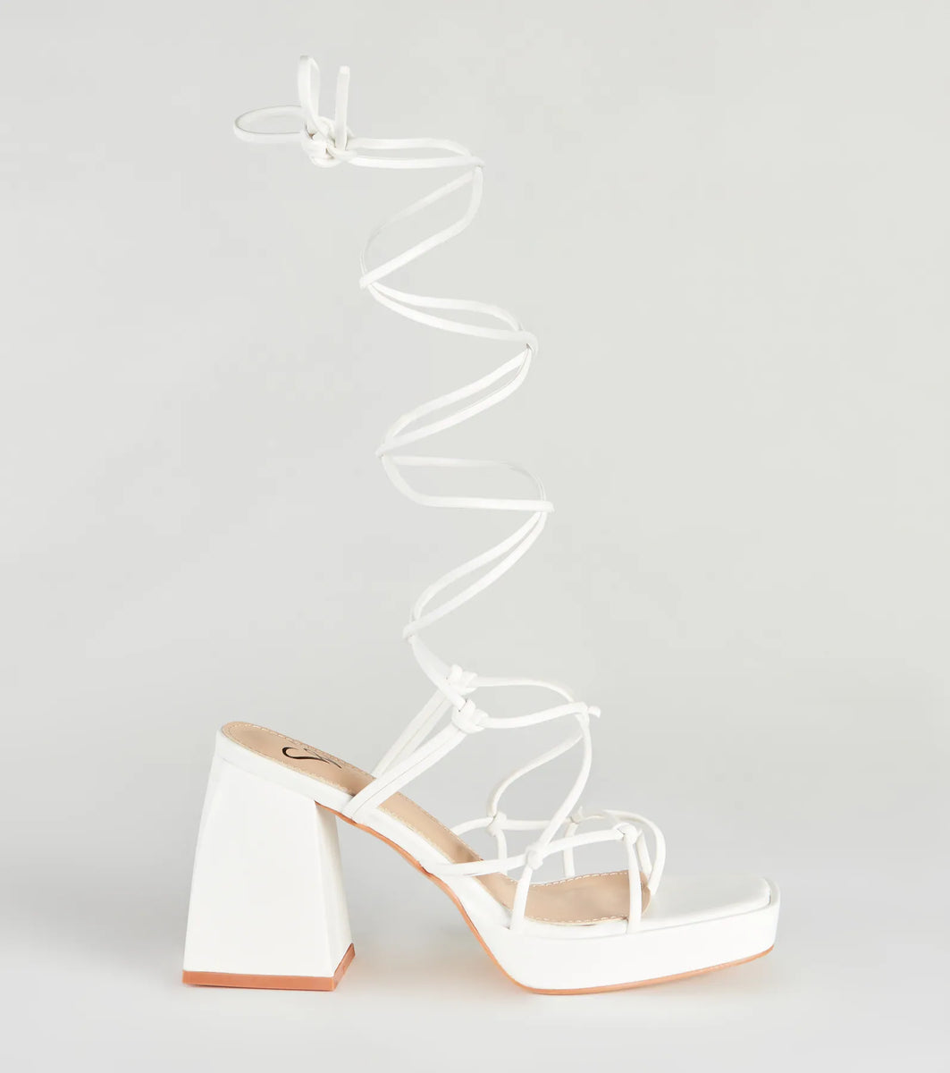 Chic Strut Lace-Up Platform Block Heels & Windsor