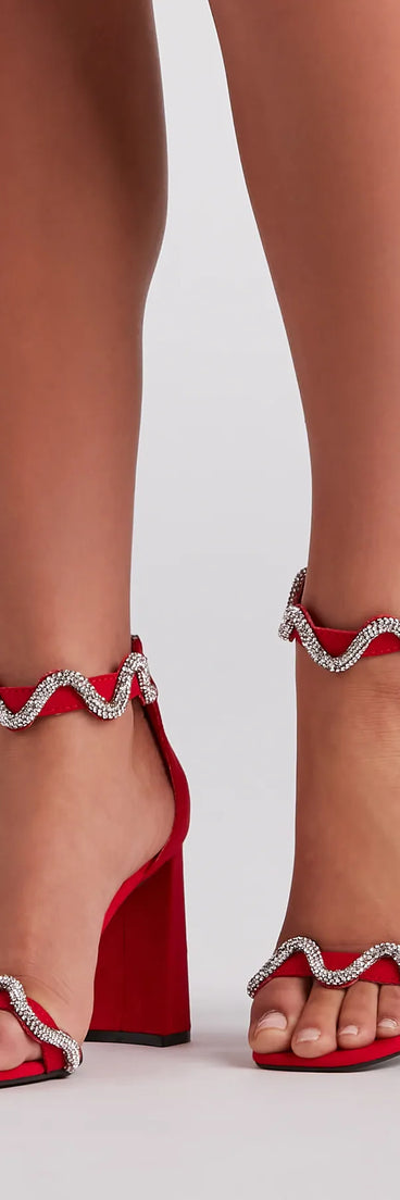 Style Swerve Rhinestone Block Heels