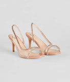 Cool-Girl Glam Rhinestone Clear Strap Stiletto Heels