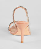 Cool-Girl Glam Rhinestone Clear Strap Stiletto Heels