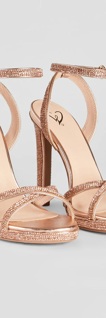 Sparkle Crossing Rhinestone Stiletto Heels