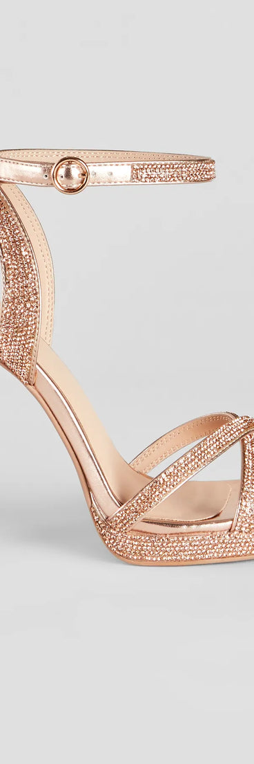 Sparkle Crossing Rhinestone Stiletto Heels