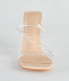 Stay Clear PVC Strappy Lucite Block Heels