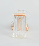 Stay Clear PVC Strappy Lucite Block Heels