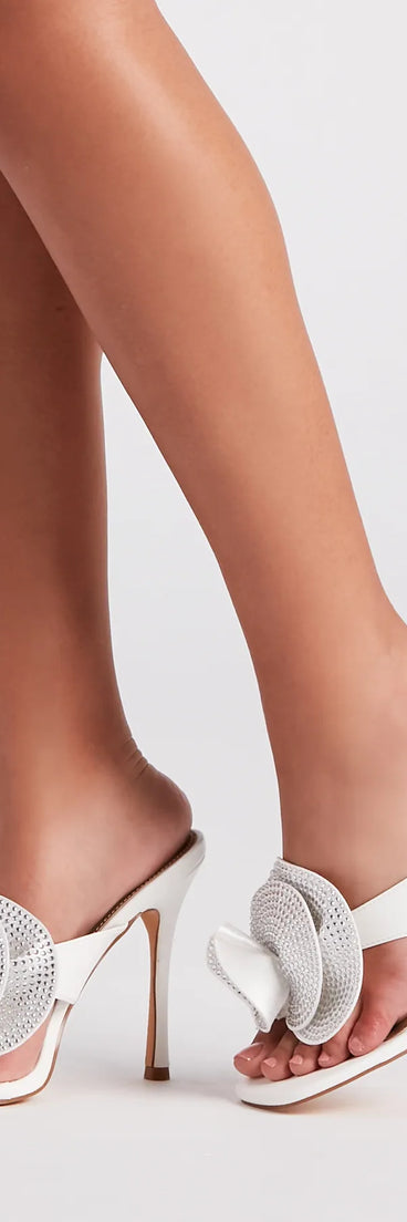 Sweet Beginnings Rhinestone Rosette Mules