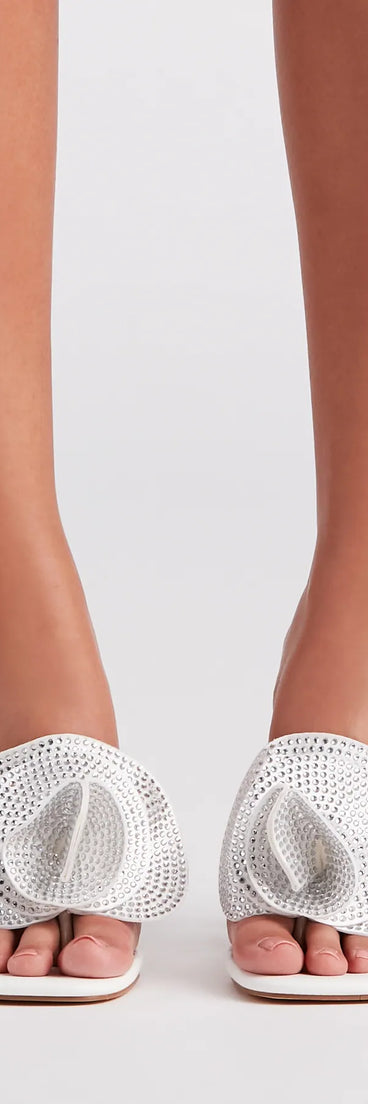 Sweet Beginnings Rhinestone Rosette Mules