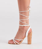 Cute Find Lace-Up Cork Block Heels