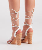 Cute Find Lace-Up Cork Block Heels