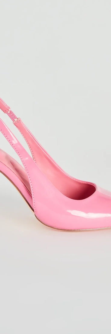 Stylish Directions Patent Sling Back Pumps