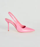 Stylish Directions Patent Sling Back Pumps