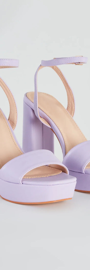 Step Up Faux Leather Platform Block Heels