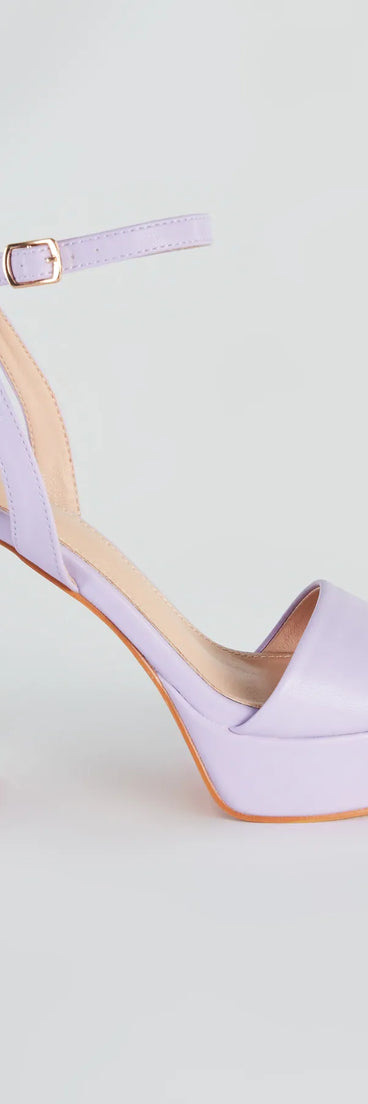 Step Up Faux Leather Platform Block Heels