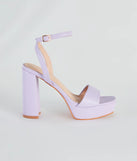Step Up Faux Leather Platform Block Heels