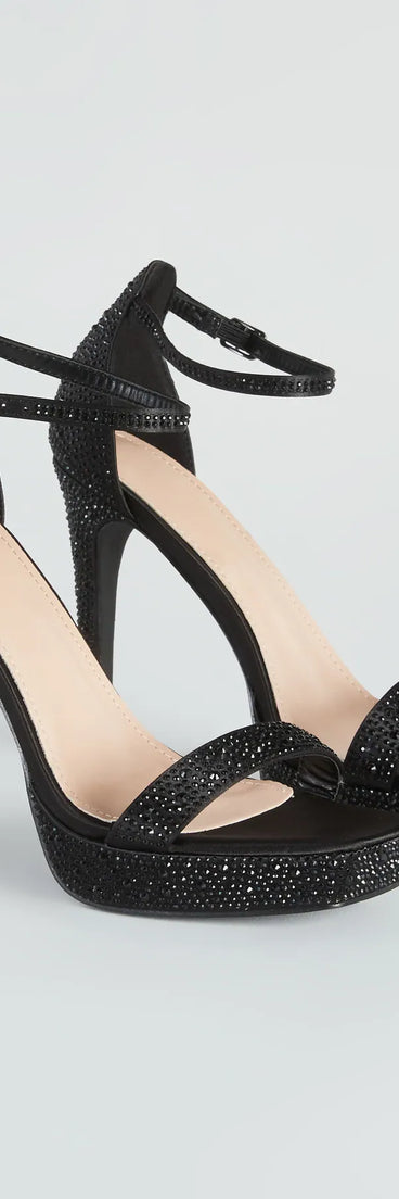 Sparkle At Midnight Rhinestone Platform Heels