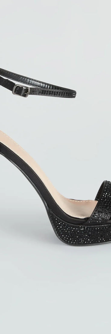 Sparkle At Midnight Rhinestone Platform Heels