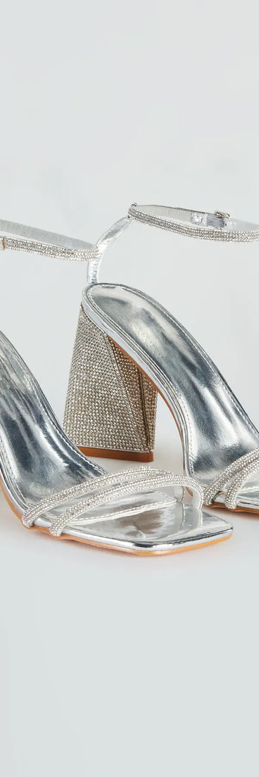 Elevate Your Look Rhinestone Block Heels
