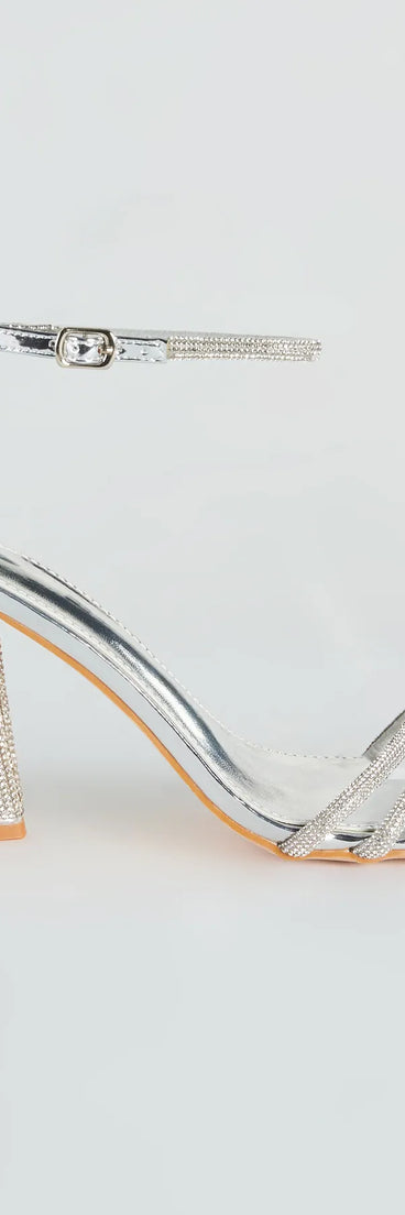 Elevate Your Look Rhinestone Block Heels