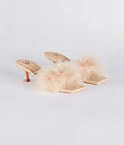 Diva Cutie Marabou Kitten Heel Mules