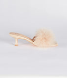 Diva Cutie Marabou Kitten Heel Mules