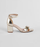 Shine Factor Metallic Low-Block Heels