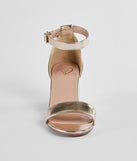 Shine Factor Metallic Low-Block Heels