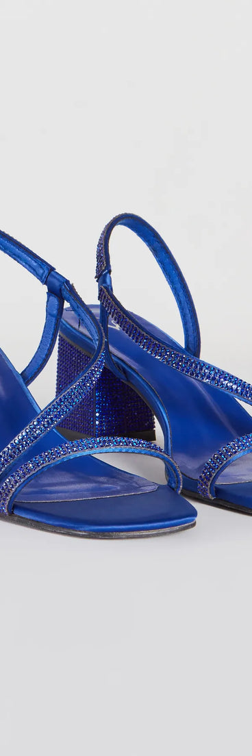 Step Out To Sparkle Satin Rhinestone Heels