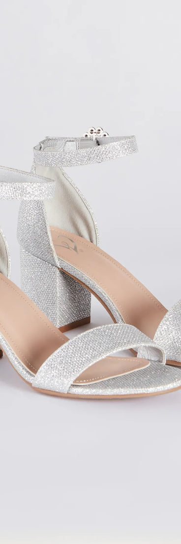Party Partner Glitter Rhinestone Buckle Heels