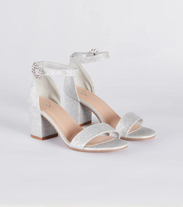Party Partner Glitter Rhinestone Buckle Heels Windsor