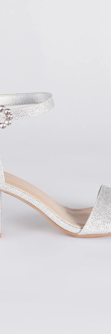 Party Partner Glitter Rhinestone Buckle Heels
