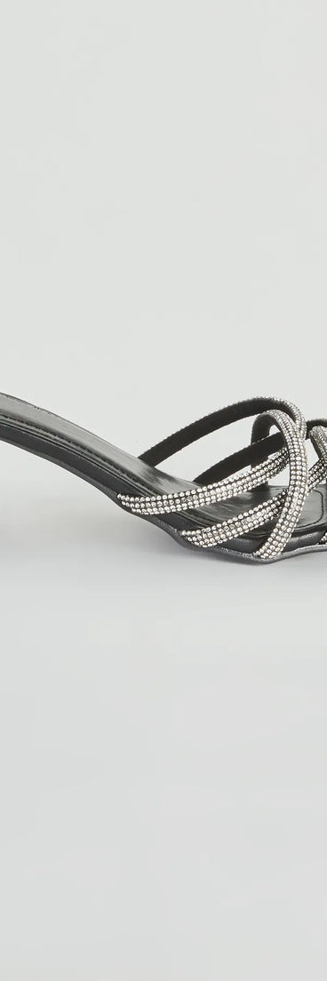 Time To Sparkle Rhinestone Low-Heel Mules