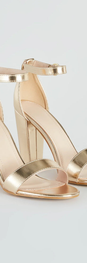 Party Savvy Metallic Block Heels