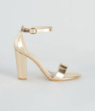 Party Savvy Metallic Block Heels
